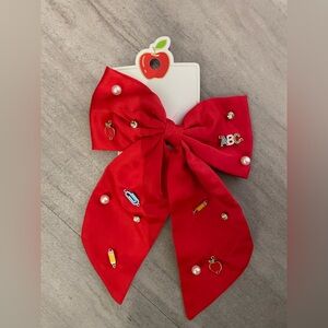Target Red School Girls Bow with ABC and Pearls New